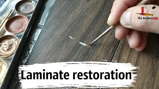 LAMINATE REPAIR DIY  Restoration of scratches on the laminate How to fix laminate [upl. by Derfniw79]