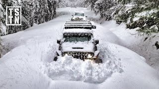 EXTREME Winter Snow Storm Camping OffRoad TOO DEEP [upl. by Enajiram]