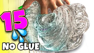 Testing 15 NO GLUE SLIME 1 INGREDIENT WATER SLIME and VIRAL SLIME RECIPES [upl. by Trinidad]