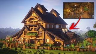 Minecraft How to build a Barn tutorial ULTIMATE FARM [upl. by Gnof933]