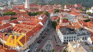 Vilnius the Capital of Lithuania  4K Urban Life Relax Video  European Cities [upl. by Mabelle]