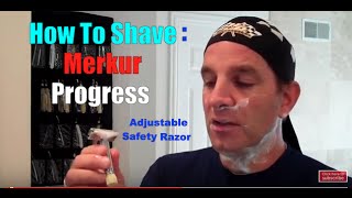 Merkur Progress Adjustable Safety Razor 3Pass Shave and Review [upl. by Charil]