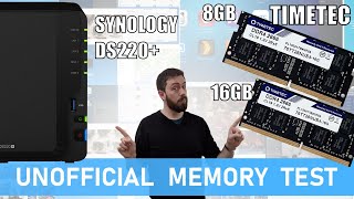 Synology DS220 NAS TimeTec 8GB and 16GB Memory Test [upl. by Hadden]