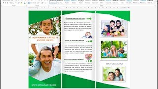 Como crear un triptico brochure en word 2013 2016 [upl. by Moe]