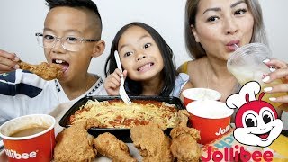 Delicious JOLLIBEE Chicken amp Spaghetti  Mukbang  NE Lets Eat [upl. by Dougie]