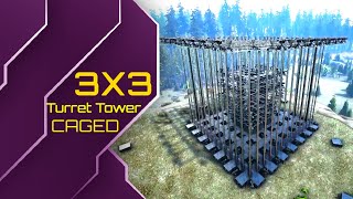 Best 3x3 Caged Turret Tower Design  Unofficial Ark Survival Evolved [upl. by Ianaj791]