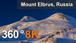 360 video Journey to Elbrus Mountain Russia Teaser 8K aerial video [upl. by Nauaj]