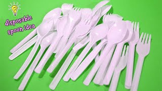 4 AMAZINGLY EASY WAYS TO REUSERECYCLE DISPOSABLE PLASTIC SPOON AND FORK RECYCLING IDEAS [upl. by Cayla]