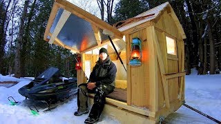 Cozy Snowmobile Camper  Sled Shelter  Ice Hut  Log Cabin Update Ep 114 [upl. by Carper]