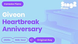 Giveon  HEARTBREAK ANNIVERSARY Karaoke Piano [upl. by Lenora]