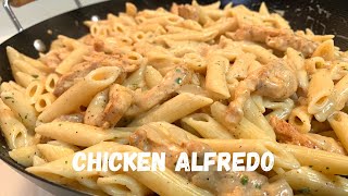 Lazy Creamy Chicken Alfredo Pasta Recipe  Alfredo From A Jar [upl. by Evetta895]