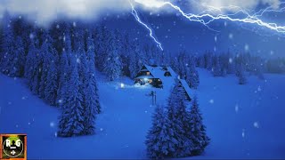 Winter Thunderstorm Sounds Lightning amp Thunder Howling Wind amp Snow Rain for Sleep Study Insomnia [upl. by Rochelle]