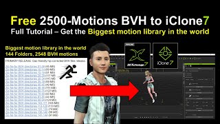 2500 Free BVH motion to iClone [upl. by Ardnoyek]