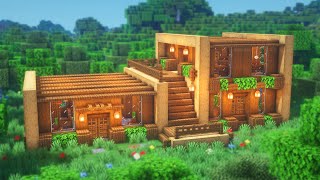 Minecraft How to Build a Wooden House  Simple Survival House Tutorial [upl. by Guntar735]