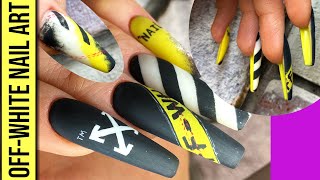 OFFWHITE Inspired Nail Art on JJ [upl. by Rifkin322]