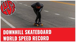 Downhill Skateboard World Speed Record  14673kph9117mph  Pete Connolly [upl. by Efthim]