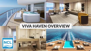 NCL VIVA Full Haven Overview 4K  Public Areas Suite Previews amp Included Amenities [upl. by Rimhsak152]