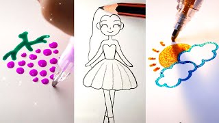 EASY DRAWING TRICKS FOR PERFECT DRAWINGS AWESOME DRAWING TUTORIAL [upl. by Akirehs870]