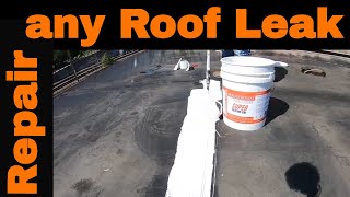 Use this Flat Roof Coating to RepairFix leaks Extend EPDM Rubber Roof Life  SUPER SILICONE SEAL [upl. by Aiciled]