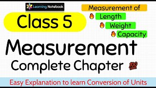 Class 5 Maths Chapter Measurement [upl. by Eadahs127]