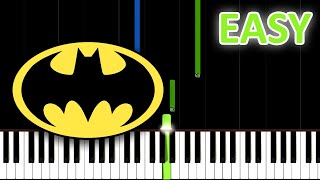 Batman Theme Song  EASY Piano Tutorial Synthesia [upl. by Frame]