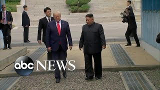 Trump meets Kim Jong Un at Korean DMZ [upl. by Hamrnand]