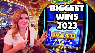 Our BIGGEST Slot Jackpots and Wins of 2023 [upl. by Ahsenar405]