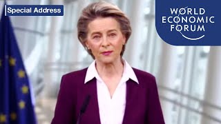 Special Address by Ursula von der Leyen President of the European Commission  DAVOS AGENDA 2021 [upl. by Riabuz]