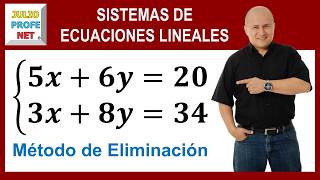 Sistemas de ecuaciones lineales 2×2 por eliminación  Ej 1 [upl. by Andra268]