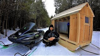 Snowmobile Camper  Winter Sled Shelter  Log Cabin Update Ep 113 [upl. by Fariss863]