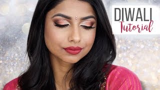 GLAM DIWALI 2017 Makeup Tutorial [upl. by Llebanna]