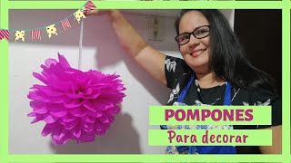 CÓMO HACER POMPONES DE PAPEL FÁCIL [upl. by Eiggep]