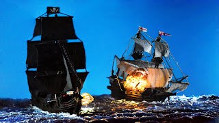 Realistic Diorama quotPirate Battleshipquot How to make Epoxy resin art [upl. by Mellman]