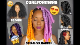 EASY CURLFORMERS ON NATURAL HAIR l SPIRAL CURLFORMERS VS BARREL CURLFORMERS [upl. by Thorin]