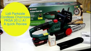 Lidl Parkside Cordless Chainsaw PKSA 20LI A1 Review [upl. by Keldon]