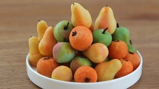 Make Marzipan Fruit  Marzipan Apples Pears Oranges [upl. by Rosenzweig51]